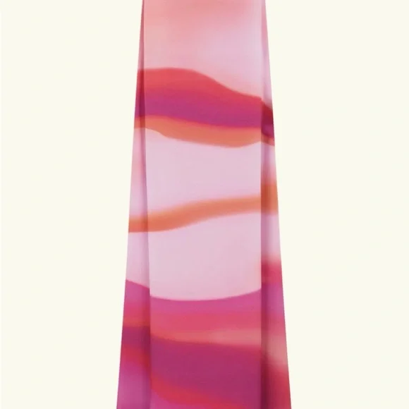 Meshki Amaya Strapless Chiffon Maxi Dress - Pink Sunset Print - Picture 7 of 8